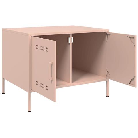 Tavolino Da Salotto Rosa 68x50x50,5 Cm In Acciaio - Foto 8