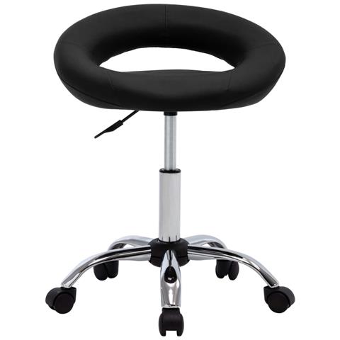 Lusso Casadino -  Sedia Da Lavoro Con Ruote Nera In Similpelle - Foto 1