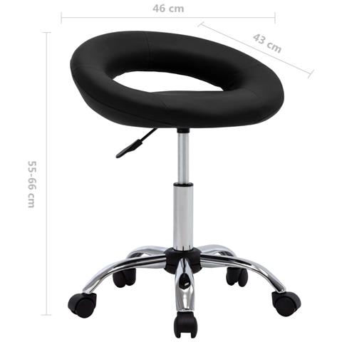 Lusso Casadino -  Sedia Da Lavoro Con Ruote Nera In Similpelle - Foto 7