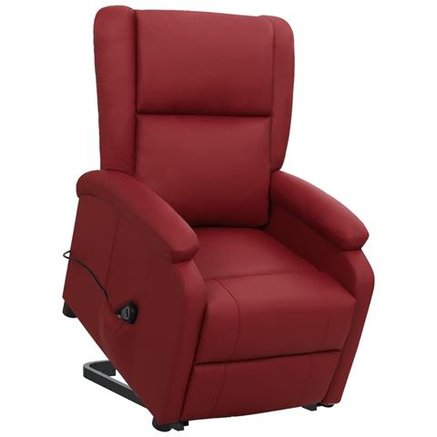 Poltrona Alzapersona Rosso Vino In Similpelle - Foto 2