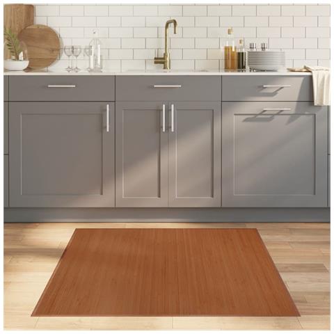 Tappeto Quadrato Marrone 100x100 Cm In Bambù - Foto 8