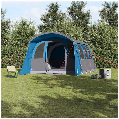 Tenda Familiare  con Finestre Tunnel Blu per 8 Persone Impermeabile - Foto 2