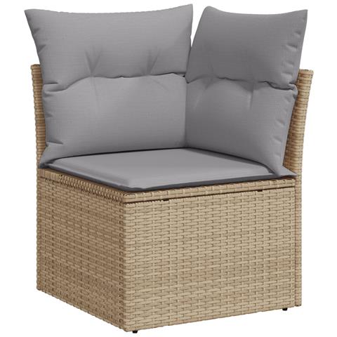 Set Divano Giardino 8 Pezzi con Cuscini Beige Rattan Sintetico, Divano Giardino 2 Posti con Cuscini Beige Rattan Sintetico - Foto 8