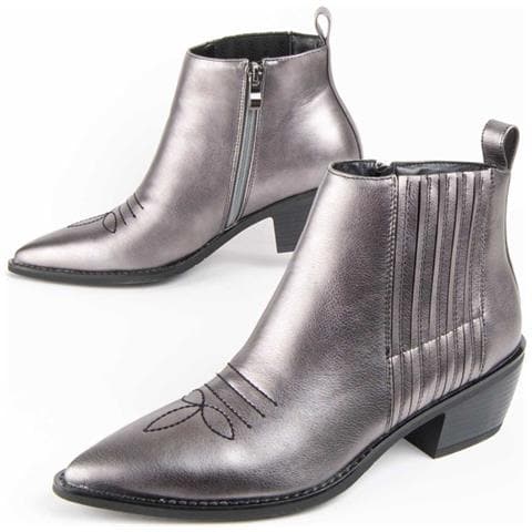 Stivale Con Tacco Espuela Grigio Grigio Materiale Sintetico E Tessile - Foto 1