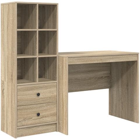 Scrivania con archiviazione Rovere Sonoma Legno ingegnerizzato - Foto 1