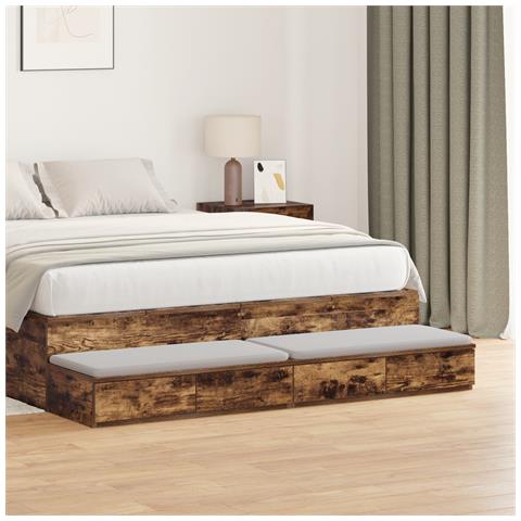 Cassetti per letto Rovere affumicato 160x36,5x16,5 cm Legno ingegnerizzato - Foto 2