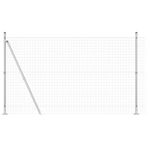 Recinzione Euro con 7 Post Flangiati 1,4x10 m Acciaio Zincato - Foto 1