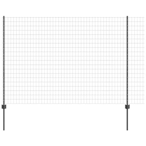 Euro Fence con 10 pali U Grigio 1,6x10 m Acciaio - Foto 1