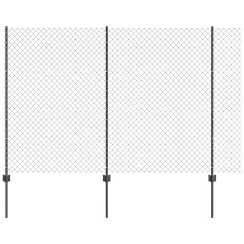 Recinzione a maglie con palo 10 x 1,6 m Grigio Rete - Foto 1