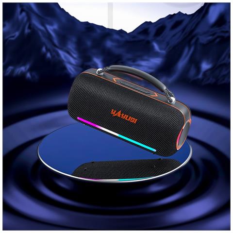 Altoparlante Bluetooth Portatile Per Esterni: Audio Stereo A 360° Con Bassi Potenti E Batteria A Lunga Durata Black - Foto 2