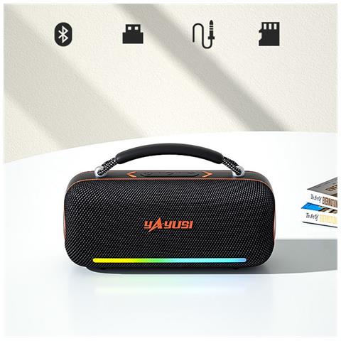 Altoparlante Bluetooth Portatile Per Esterni: Audio Stereo A 360° Con Bassi Potenti E Batteria A Lunga Durata Black - Foto 4