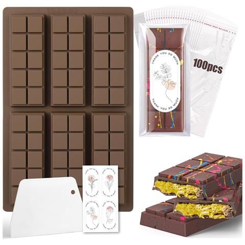 Stampo In Silicone Per Cioccolato Di Dubai Set Con Adesivi Marrone - Foto 1