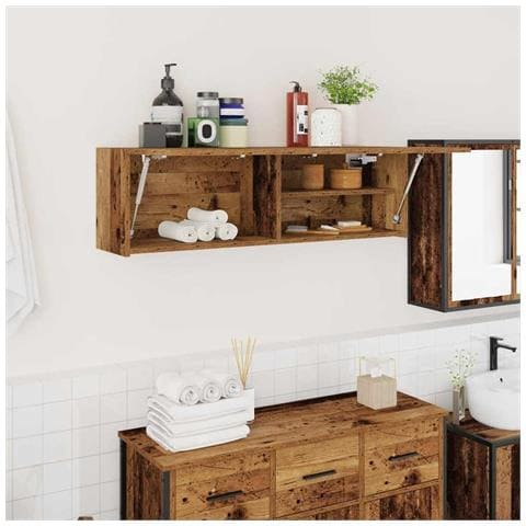 Mobile da Bagno Legno Antico 100x25x30 cm in Truciolato - Foto 2
