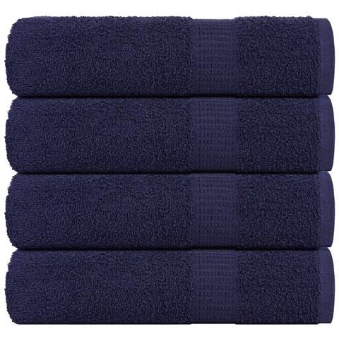Asciugamani 4 pz Blu Marino 50x100 cm 360 g/m² 100% Cotone - Foto 1