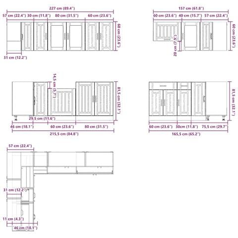 Set Mobili da Cucina 11 pz Lucca Bianchi Lucido in Truciolato - Foto 9