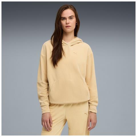 Ess Elevated Comfort Velour Rib Hoodie 68810783, Donne, Beige, Xs - Foto 2