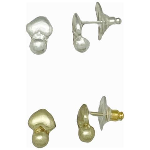 Confezione Di Mini Orecchini A Cuore In Argento 10µ E Oro - Foto 1