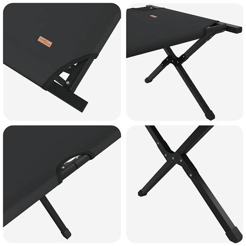 Letto da campeggio pieghevole 2 pcs Nero Tessuto Oxford - Foto 9