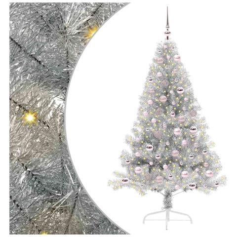 Albero di Natale artificiale con luci integrate Argento 180 cm - Foto 1