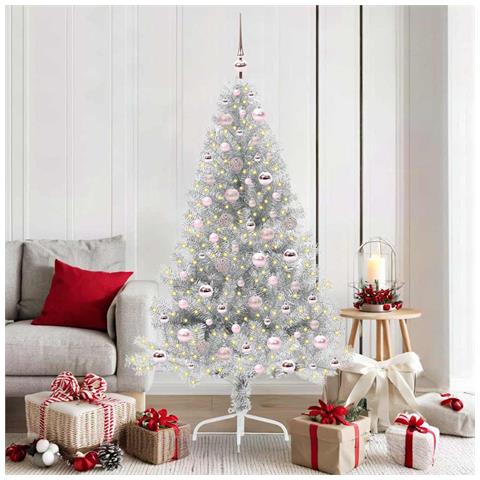 Albero di Natale artificiale con luci integrate Argento 180 cm - Foto 2