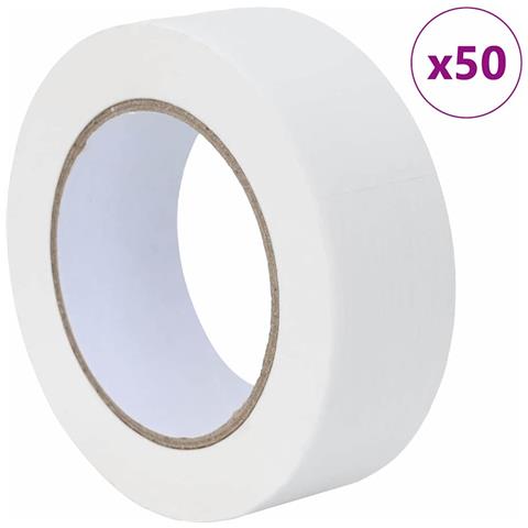 Nastri Adesivi per Pittori 50 pcs Bianco 38mm x 50m Carta - Foto 1