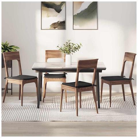 Cuscini per Seduta 4 pcs Nero 40 x 40 x 3 cm - Foto 2