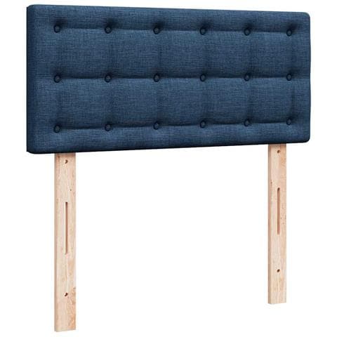 Struttura Letto Pouf con Materasso Blu 90x190 cm in Tessuto - Foto 9