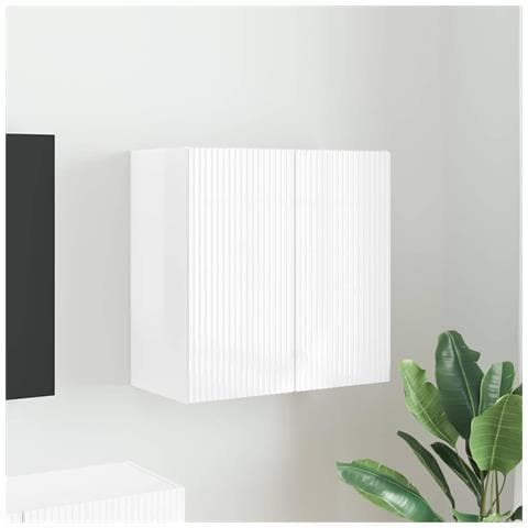 Mobile TV da parete Bianco Lucido 59,5 x 31 x 60 cm - Foto 2