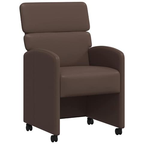 Sedie da Pranzo con Ruote 2 pcs Marrone 58 x 65 x 98 cm - Foto 1