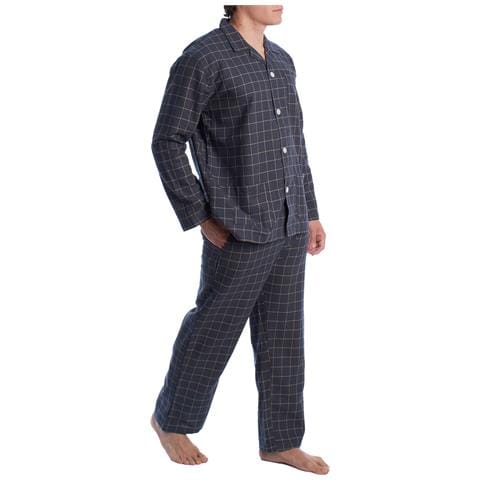 Pigiama Da Uomo In Cotone Con Camicia A Maniche Lunghe Klp7 - Foto 2