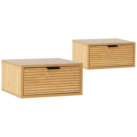 Set Di 2 Comodini Sospes Monica 1 Cassetti Effetto Rovere - Foto 1