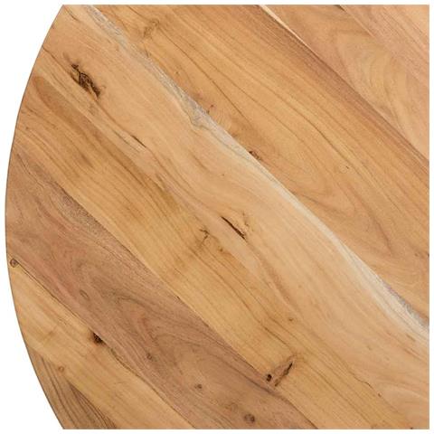 Tavolo Da Pranzo Rotondo Finitura Colore Legno Acacia Swiss Edge D100x76 - Foto 8