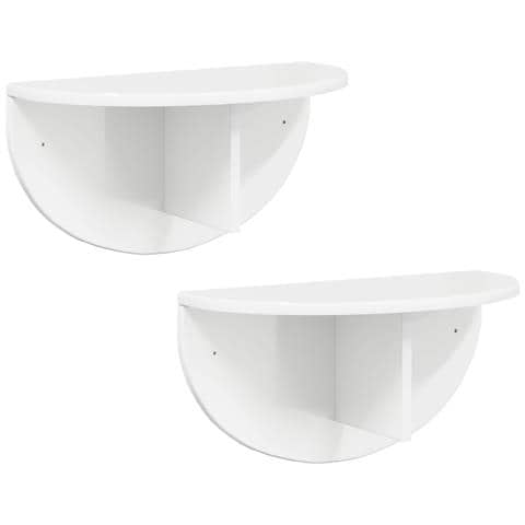 Scaffale da parete 2 pcs Bianco Lucido 48 x 24 x 24 cm - Foto 1