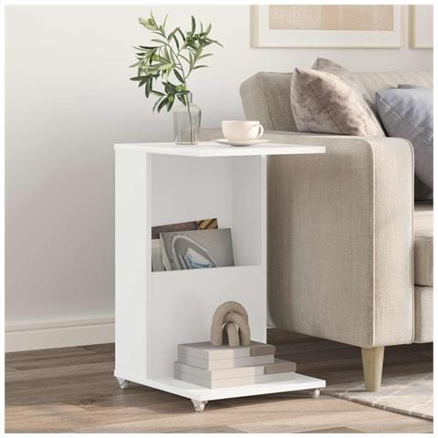 Tavolo laterale Bianco 40 x 35 x 60 cm Legno multistrato - Foto 2