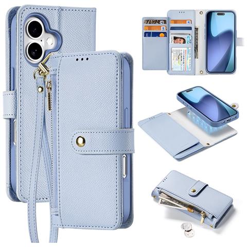 Cover Cartera per iPhone 17 - Pelle /PU, Blu Claro - Foto 1