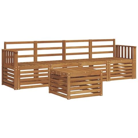 Set divani 5 pcs Naturale Legno di Acacia Massello - Foto 1