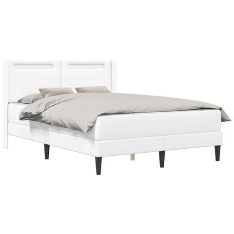 Struttura letto con materasso Bianco 120 x 200 cm Similpelle - Foto 1