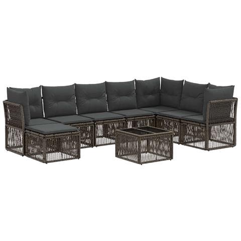 Set Divano da Giardino 9 pcs Grigio polyrattan - Foto 1