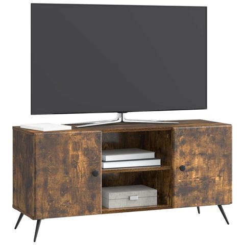 Mobile TV Rovere Fumo 102 x 34,5 x 50 cm Legno ingegnerizzato - Foto 2
