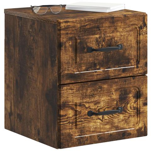 Mobiletto da notte a muro Rovere Fumo 34,5 x 33 x 40 cm - Foto 2