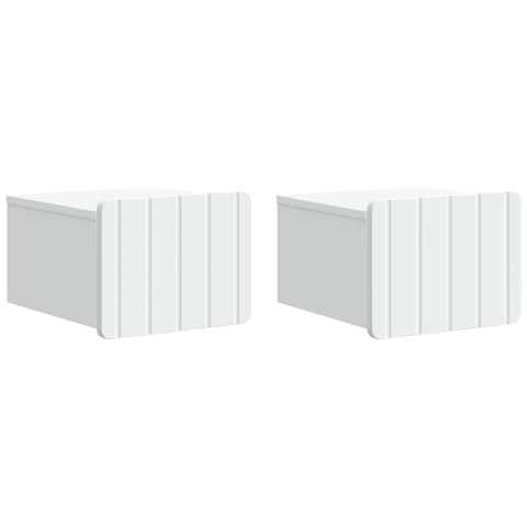 Mobiletto da notte a muro 2 pcs Bianco 33 x 34,5 x 24 cm - Foto 1
