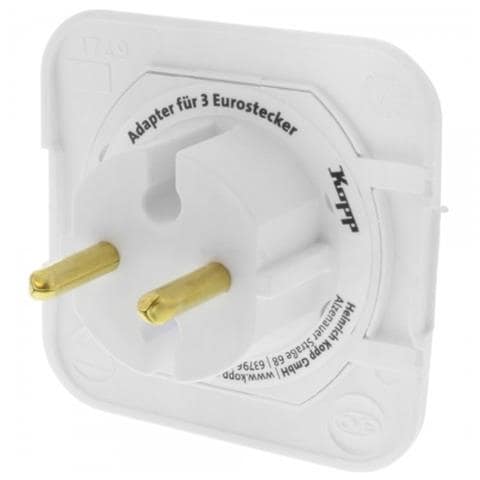 presa elettrica multipla per uso civile schu. ko 3x prese euro 2poli 3,5a (senza massa), ultrapiatta salvaspazio, bianca - Foto 2