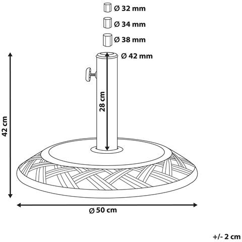 Base Per Ombrellone In Cemento Nero ? 50cm Capaci - Foto 14