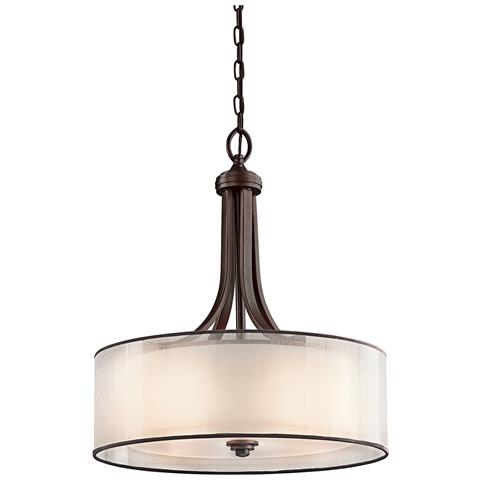 Pendente Rotondo Grande A 4 Luci Da Soffitto Mission Bronze, E27 - Foto 2