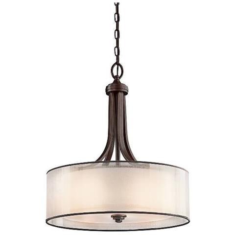 Pendente Rotondo Grande A 4 Luci Da Soffitto Mission Bronze, E27 - Foto 1