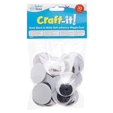 Ax366 Giant Googly Eyes - Confezione Da 30 Autoadesivo Black White Stick Il Mondo Di Bambini Di Utilizzare In Decorazione Crafts - Foto 2