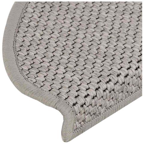 Tappeti Autoadesivi Scale Aspetto Sisal 15 pz 65x21x4cm Argento - Foto 2