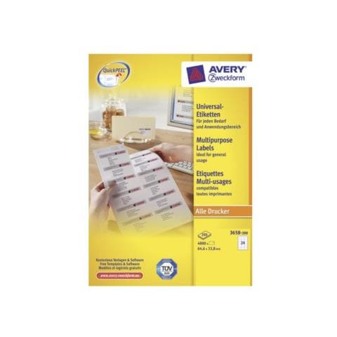 Etichetta Autoadesiva 64.6 x 33.8 mm Confezione 200 fogli - Foto 1