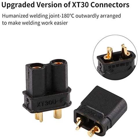 10 Paia Xt30 Di Alta Qualità, Maschio-femmina, Connettori Per Batterie Da Modellismo Rc Lipo Colore Nero - Foto 2