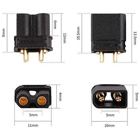 10 Paia Xt30 Di Alta Qualità, Maschio-femmina, Connettori Per Batterie Da Modellismo Rc Lipo Colore Nero - Foto 3